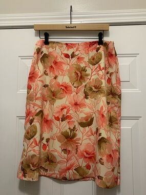 3/$15 Bay Studio Floral Pencil Skirt - Pink & Cream Size 12 Petite